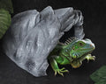 Reptile Corner Cave with Climbing Top, 6.7 x 7.87 Inch - Green Resin Hide