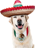 Mexican Independence Day Dog Bandana Triangle Bibs Dog Scarf Adjustable Accessories for Small Medium Dogs Cats Pets