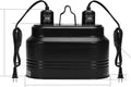 Aiicioo Dual Reptile Light Fixture - Bearded Dragon Light Fixture Double Reptile Heat Lamp Dome Max 160 Watt Terrarium U