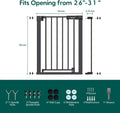 Babelio 26-31 in Baby Gate for Stairs, PressGuard Pet Gate with Wide Door