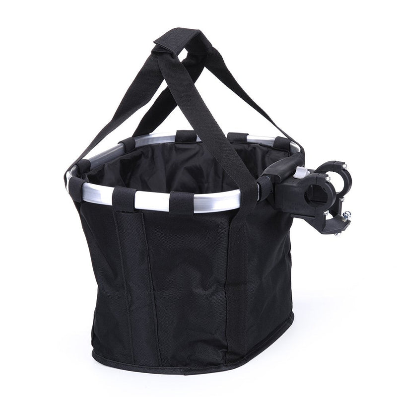 Pet Dog Bike Basket & Carrier Bag- Foldable Detachable Pet Travel Bicycle Basket - Small Animal Dog Cat Rabbit Bike Ride Basket Carrier (Black)