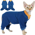 T'CHAQUE Sticky Hair Cat Onesie - Soft Long Sleeve Cat Pajamas, Anti-Shedding,Surgery Recovery Suit, Wound Protection & 