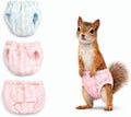 3Pcs Extra Small Squirrel Diapers Reusable (Size S, 3.9" – 6" Waist)