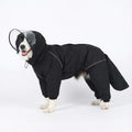 Dog Raincoat for Medium Large Dogs,rain Jacket Coat, Full Leg Coverage Waterproof Rain Suit with Detachable Hood & Tail, Reflective Strips，Labrador Retriever (Black for Boy, Medium)