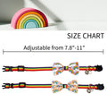 Casidoxi 2 Pcs Rainbow Cat Collar Breakaway with Bell, Pride Cat Bow Tie Collars for LGBT Pride Month Cats Puppy Pride Apparel