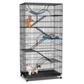 PawGiant 6-Tier Large Cat Cage Playpen, 72-inch Indoor/Outdoor Enclosure with 3 Doors, Hammock, Suitable for Cats, Kittens, and Small Animals