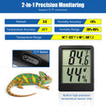 Reptile Thermometer Hygrometer LCD Digital Terrarium Thermometer and Humidity Gauge 2-in-1 Temperature and Humidity Moni