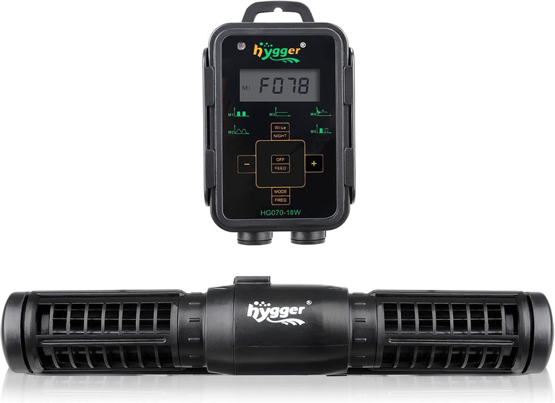 hygger Aquarium Wave Maker, 18W Adjustable Cross Flow Pump with LED Display Controller, Magnetic DC 24V Aquarium Powerhe