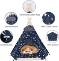 Mooipet Pet Teepee Tent for Dogs & Cats Dog Bed with Thick Cushion Puppies Play House Removable and Washable