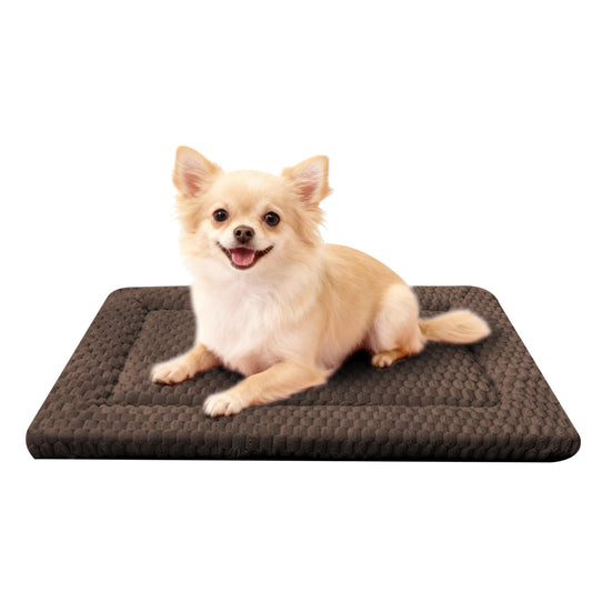 Dog Bed Mat - Dog Crate Pad - Reversible Mat for Pet Comfort - Soft Bed Crate Pads for All Seasons - Durable, Machine Washable Mat for Crates, Travel, and Home (Dark Brown, 24" L*18" W*1.5" Th)