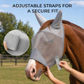 Raelitego Horse Fly Mask with Ears, Breathable Mesh UV Protection (L)
