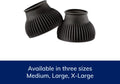 SmartEquine Horse Bell Boots, Pair (2), Medium (M), Black