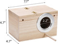 Hiceeden 2 Pack Parakeet Nest Box, Natural Wood Bird Nesting Box, Small Bird House Breeding Box for Budgie Lovebirds, Cockatiel, Parrots Mating, Aviary, 7.7×4.7×4.7 Inches