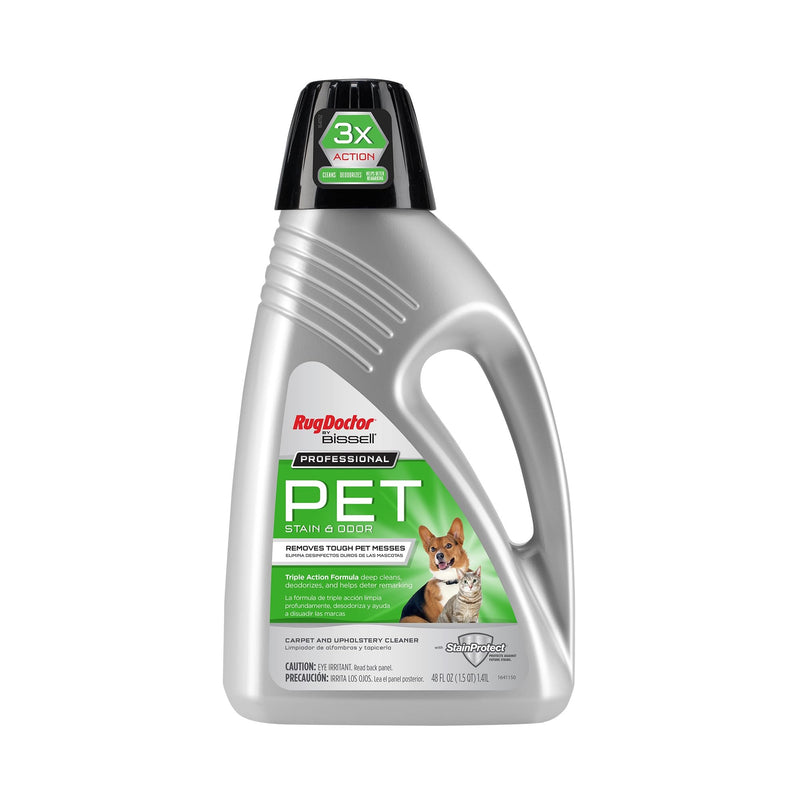Rug Doctor Professional Triple Action Pet Stain and Odor Deep Carpet Cleaner Solution 48oz. Triple Action Formula Cleans, Deodorizes and Deters Remarking, Carpet Shampoo for Pet Stains & Odors