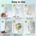 Automatic Bird Water Dispenser, Suspended ABS Parrot Cage Water Feeder Drinker, No Drip Bird Cage Water Bowl for Parakee