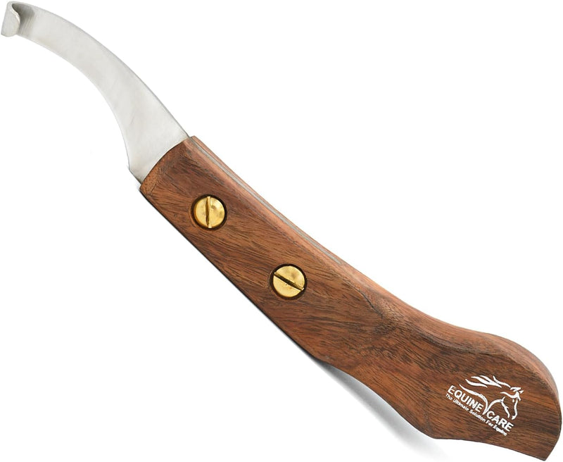 Equine Care Right-Handed Farrier Hoof Knife, Sheesham Wood Handle