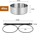 Dog Crate Water Bowls No Spill, 40oz Stainless Steel Dog Food and Water Bowl Set for Large/Medium/Small Pets, Detachable Hanging Pets Bowls for Cage, Kennel, Crate,Convenient for Adding Food and Water