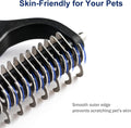 WePet Grooming Rake for Dogs & Cats, Double-Sided Deshedding Brush, Extra-Wide Dematting Tool, Slicker Comb for Undercoat & Loose Hair Removal, Reduces Shedding by 95%, Purple, Small