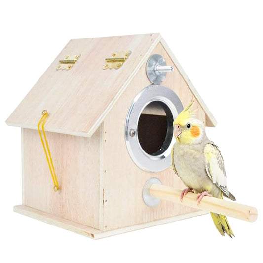 kathson Cockatiel Nesting Box,Bird Nest House,Parakeet Breeding Mating Hut,Parakeet Nesting Box for Budgie,Lovebirds,Conure,Canary,Finch and Small Medium Birds,XL