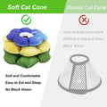Cat Soft Cone Collar, Adjustable Cat Recovery Cones to Stop Licking Wounds, Waterproof Pet Elizabethan Recovery Collar f