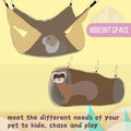 EAEDMY Ferret Rat Hammock Tunnel Toys Cage Accessories, Guinea Pig Hideout Tunnel, Warm Bed for Rat Ferret Guinea Pig Sl