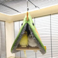 Bird Snuggle Tent - Hanging Sleeping Hut with Perches for Small Birds Parrot Parakeet Cockatiel Conure Budgie Finch Quak