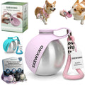 The 2-in-1 Dog Water Bottle & Bowl 2026 New Portable Trave Pet Dispenser Perros Silicone Water Ball Spill Proof Container Design on Walks Walking Hiking Insulated Round Botella Animal (Pink)