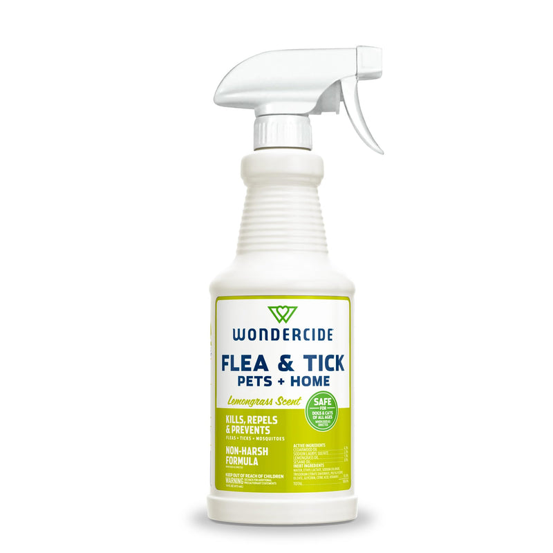 Wondercide - Flea, Tick & Mosquito Spray for Pets and Home with Natural Essential Oils - Killer, Control, Prevention, Treatment - Lemongrass 16 oz