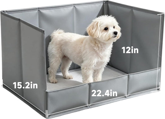 Dog Litter Box, Foldable Pee Pad Holder with High Walls for Indoor Dogs