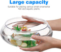 DECHOUS Transparent Aquarium Tank Clear Betta Tank for Desktop Shallow Fish Bowl for Aquatic Plants Decorative Fish for 