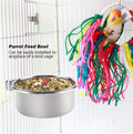PINVNBY Parrot Feeding Cups Birds Food Dish Stainless Steel Parrot Feeders Water Cage Bowls with Clamp Holder for Cockat