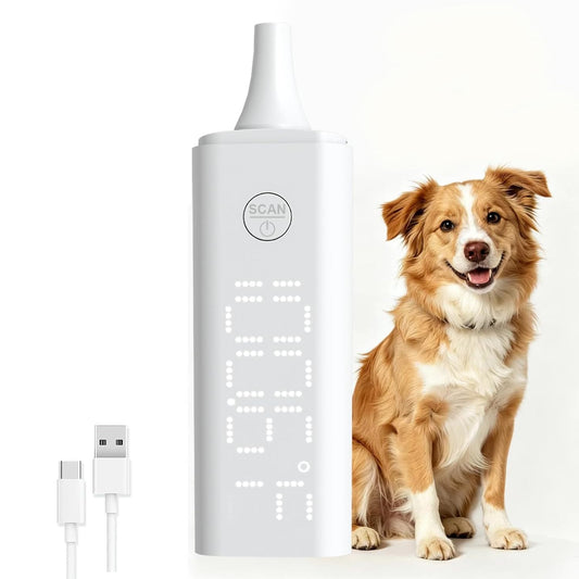 Pet Ear Thermometer for Dogs & Cats, Digital Animal Infrared Temperature Reader, Fast 1-Second Accurate Measurement, Pup