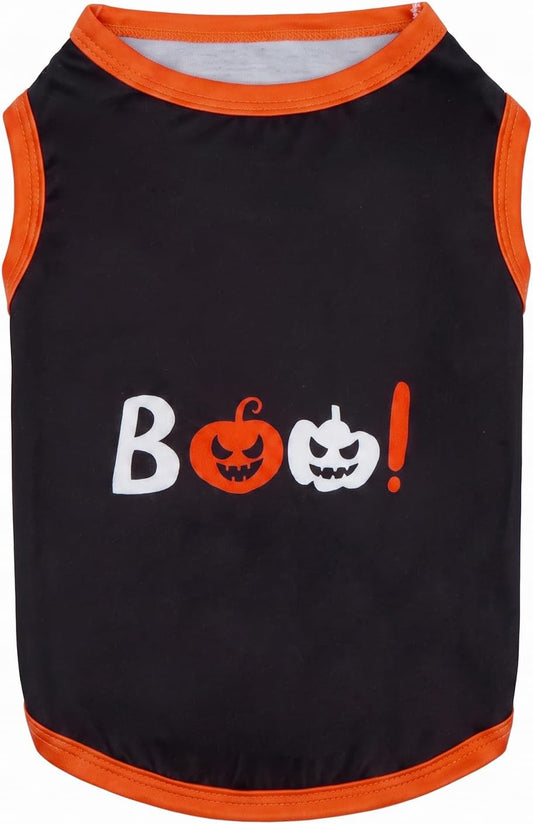CuteBone Soft Halloween Dog Shirt Lightweight Small Puppy T-Shirts Pet Clothes Breathable Tee Vest Stretchy Outfit Cat A