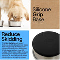 GORILLA GRIP Dog Bowls, Food Grade 304 Stainless Steel, Holds 2 Cups Each (16 fl oz) Food and Water Bowl for Feeding Dogs and Cats, Dishwasher Safe, Rust Resistant, BPA Free Rubber Base Set of 2 Black