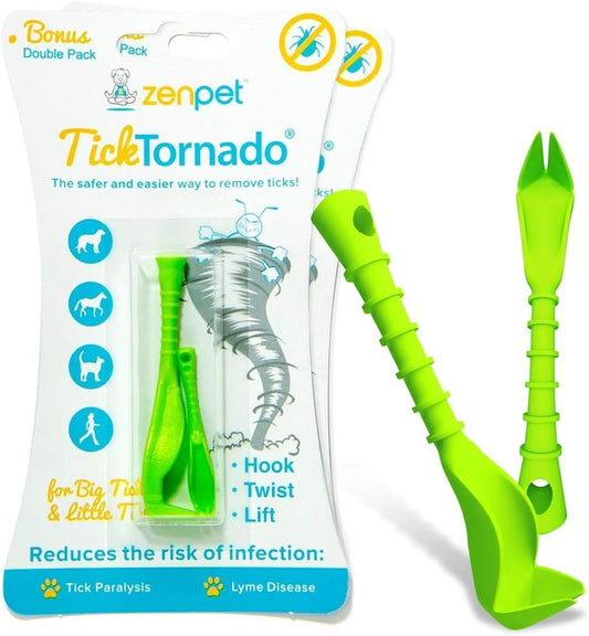 ZenPet Tick Tornado Tick Remover Tool for Dogs, Cats, Horses, Humans (2 Pack) – Safe & Easy Tick Removal, Vet-Approved G