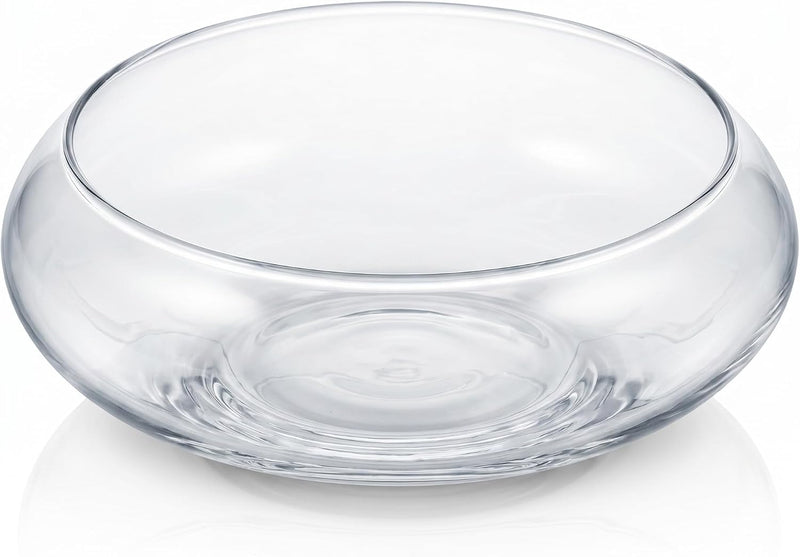 POPETPOP 5.90 Inch Clear Glass Fish Bowl Round Hydroponic Planter Vase for Daffodils Succulents Aquatic Plants Decorativ