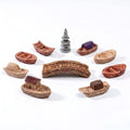10 Mini Resin Boats Set, Sailboat Figurines for Fairy Garden Decor