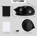 FUFYUKEY Cat Urn, Black Resin, Sleeping Kitty Pet Memorial Keepsake Funeral Urn for Cats Ashes, Up to 8kg, 7.87 x 7.87 x 3.15 inches