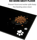 Elevated Cat Bowls with Splash Proof Mat for Kitten Puppy, 10° Tilted Raised Cat Bowl Stand Anti-Vomiting, 2 Wide Shallow Stainless Steel Bowls, Whisker Friendly, 3.5" Tall