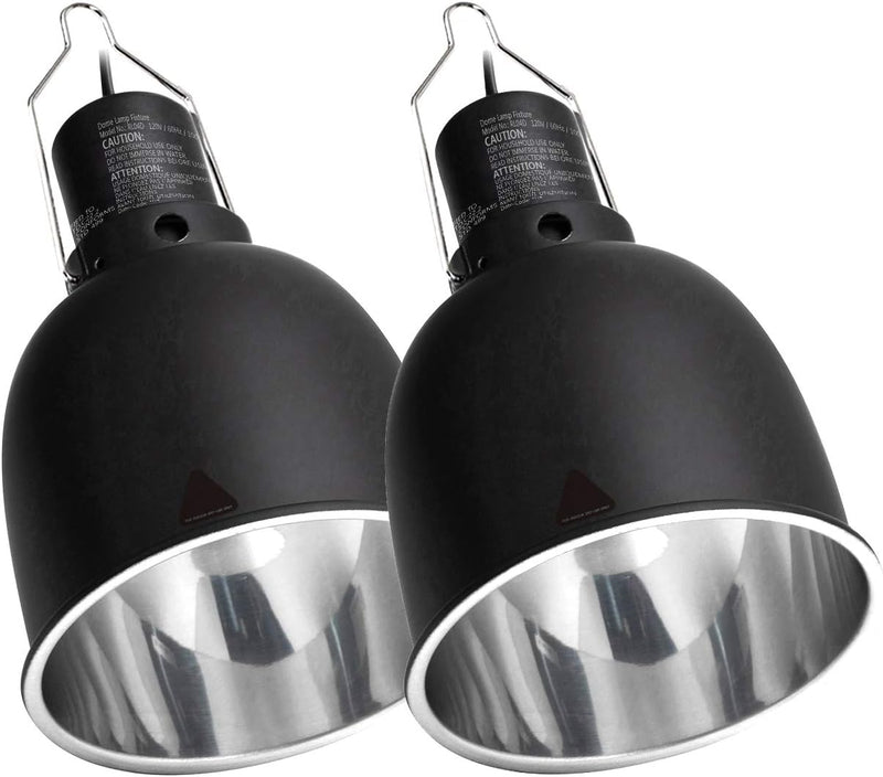 REPTI ZOO Reptile Light Fixture 2 Packs 5.5 Inch Deep Dome Lamp Cap, Optical Reflection Cover for Reptile Glass Terrariu