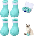 Gosknor 4 Pcs Silicone Cat Feet Claw Covers, Anti-Scratch Cat Nail Shoes
