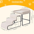 Dog Window Perch with Removable Stairs, Cat Window Seat with Cushioned Platform, Non-Slip Bedside Foam Pet Bed for Cats 