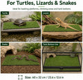 Artificial Grass Mat for Reptile Habitats, 23.6 x 12.6 in Replacement Grass Pad for Turtle Basking Platforms, Terrariums