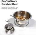 AOTU Anti Tip Stainless Steel Parrot Feeding Cups - Locking Bird Food & Water Bowls for Cage, Bird Cage Accessories for Cockatiel, Conure, Budgie, Macaw, Gray Parrot & Small Pets (L)