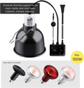 Reptile Heat Lamp Fixture with Dimming Thermostat - 5.5'' Light Dome with PID Thermostat, for Ceramic Heat Emitter & Bas