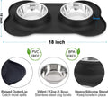 AsFrost Dog Food Bowls Stainless Steel & Water Dish with No-Spill and Non-Skid, Feeder Bowls with Dog Food Dish for Small Medium Large Size,Dogs,Cats,Puppy Pets, Black, 12oz