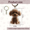 Dog Hair Collector Keychain for Pet Memorial, Cute Poodle Capsule