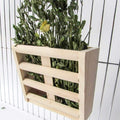 Bunny Hay Rack Guinea Pig Hay Feeder Chinchilla Hay Holder Rabbit Food Dispenser Natural Wooden Hamster Rabbit Cage Acce