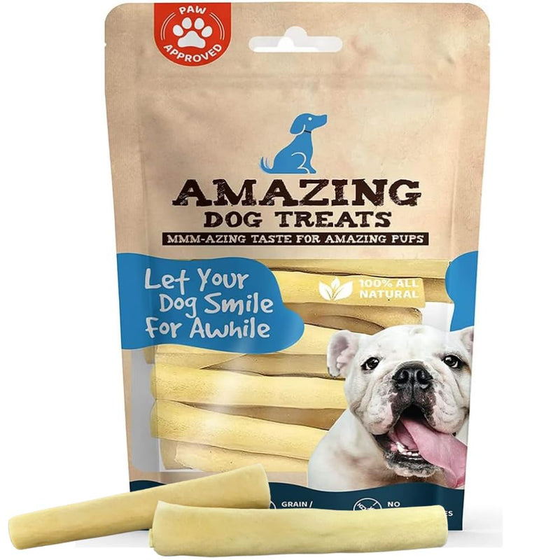 Amazing Dog Treats - Cow Tail Dog Chews (6 Inch Regular - 12 Pack) - Sourced from 100% Grass Fed Cattle - All Natural - Long Lasting Chew for Dogs - Rawhide Alternative for Dogs