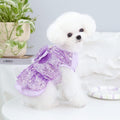 Tangpan Sequins Bow-Knot Pet Dance Dress Dog Christmas Party Dress (Purple, L)